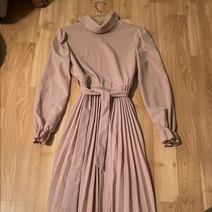 SHEIN Light tan pleated Dress size L
